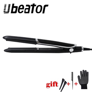 Ubeator เครื่องหนีบผมตรง อินฟราเรด ความร้อน หน้าจอสัมผัส เหล็กแบน จอแสดงผล LED เซรามิค