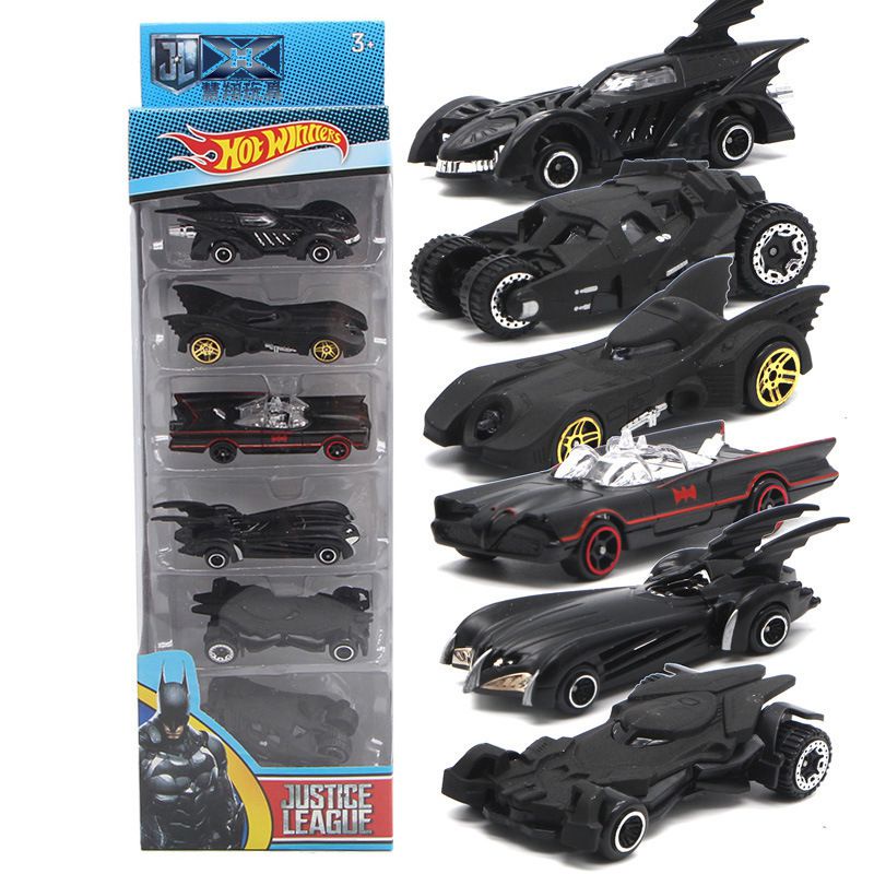 Hot Wheels ชุดของเล่นรถยนต์แบทแมน DC Comics Batman Batmobile Die-Cast Cars สําหรับเด็ก และผู้ใหญ่ 6 ชิ้น
