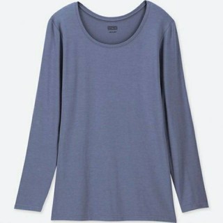 ยูนิโคล่ ฮีทเทค uniqlo heattech คอกลม สีฟ้า M,XL