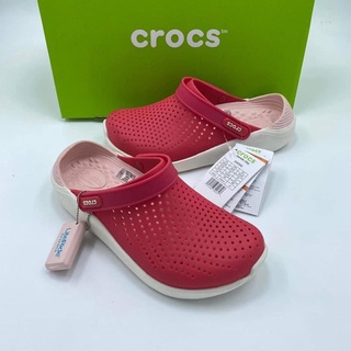 รองเท้าแตะCrocsรองเท้าแตะแบบสวมของผู้หญิงพื้นนิ่มเบาใส่สบาย