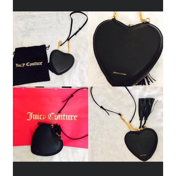 Juicy Couture  กระเป๋าสะพายข้างรูปทรงหัวใจ ของแท้ ของใหม่ ป้ายห้อย