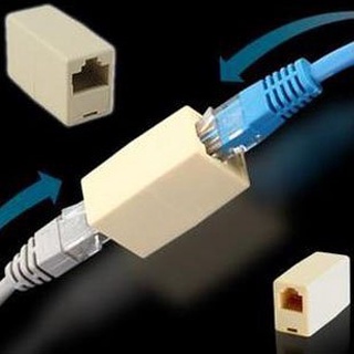 หัวต่อกลาง สาย RJ45 สายแลน ตัวต่อสาย LAN RJ45 หัวต่อเพิ่มความยาวสายหัวต่อมาตรฐาน CAT6 (เข้า 1 ออก 1)