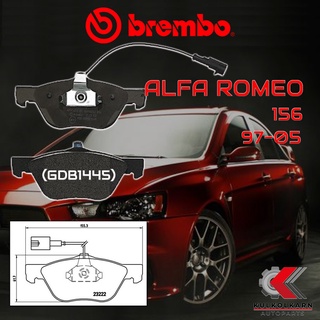 ผ้าเบรคหน้า BREMBO ALFA ROMEO 156 ปี 97-05 (P23112B)