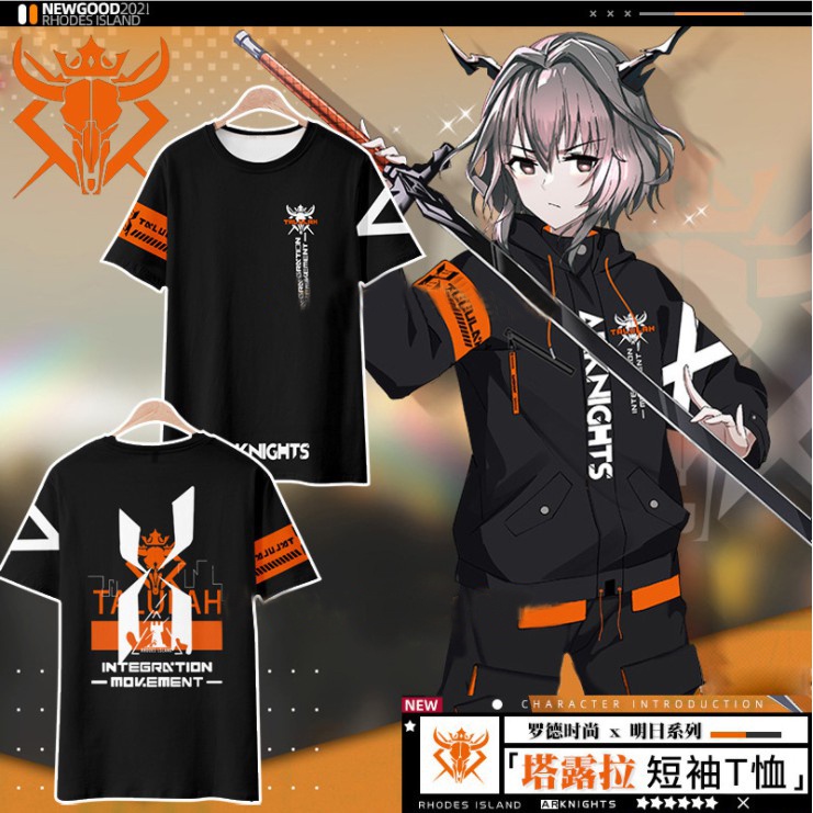 ใหม่ เสื้อยืดลําลอง แขนสั้น พิมพ์ลายอนิเมะ Arknights TALULAH ARUTORIAS 3D ทรงหลวม สไตล์ญี่ปุ่น แฟชั่นสําหรับผู้ชาย และผู้หญิง