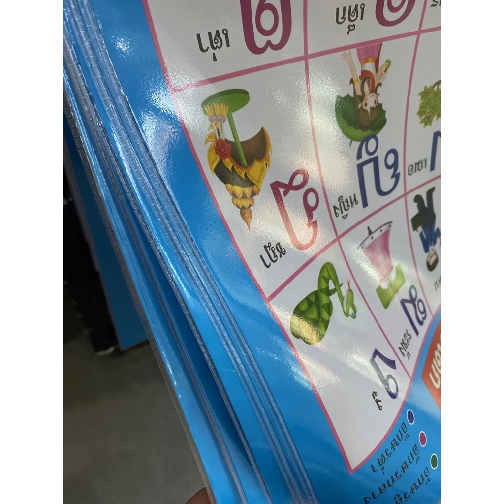 Aksara for kids โปสเตอร์ หุ้มพลาสติก สัตว์ ผัก ผลไม้ ก.ไก่ ABC สี ตัวเลข ฯลฯ คละ thumbnail 7