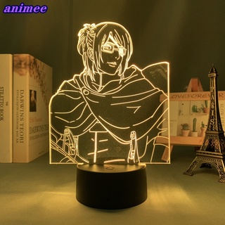 โคมไฟ Led รูปการ์ตูนอนิเมะผ่าพิภพไททัน 3d ใช้แบตเตอรี่ สําหรับตกแต่งห้องนอนเด็ก ข้างเตียง ของขวัญวันเกิด