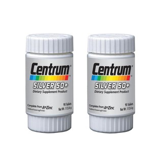 CENTRUM SILVER 50+ เซนทรัม ซิลเวอร์ 50+ อาหารเสริมผู้สูงอายุ 90 เม็ด จำนวน 2 กระปุก