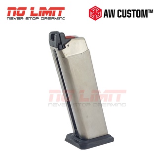 แม็กกาซีน สำหรับ  AW Custom Glock (VX Series) สีเงิน (Silver) Made in Taiwan สินค้าได้ตามภาพ อะไหล่