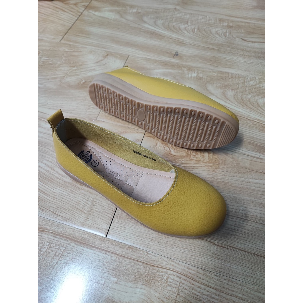 SZ92-651รองเท้าหนังแท้ผู้หญิงหัวมนพื้นยางไซส์36-41