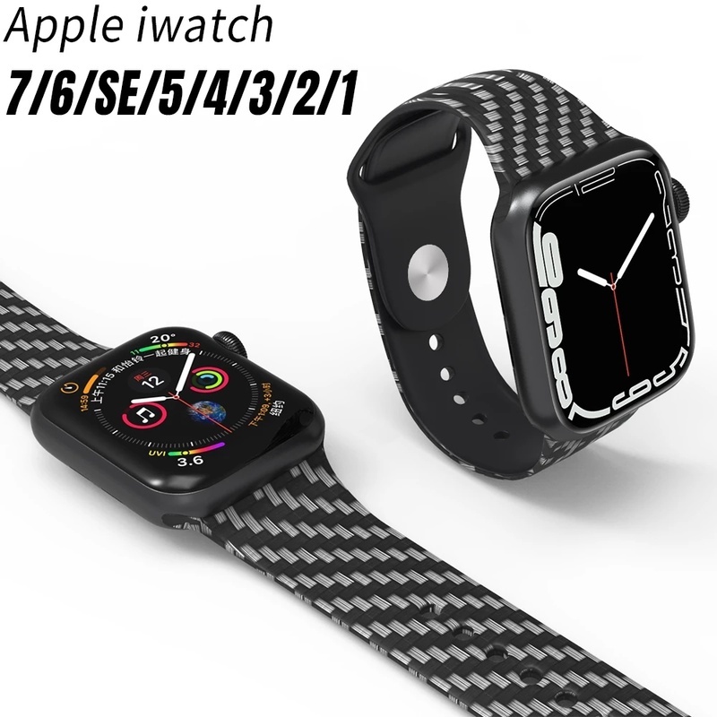 สายนาฬิกาข้อมือ คาร์บอนไฟเบอร์ แบบเปลี่ยน สําหรับ Apple Watch 7 SE 6 5 4 #8