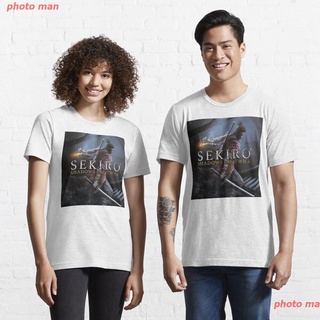photo man top Shadows Die Twice เสื้อ เซกิโระ เสื้อคู่รัก Sekiro Shadows Die Twice Merchandise Essential T-Shirt คู่