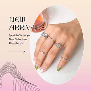 แหวนเซ็ตสีเงินมินิมอล 6pcs Silver Alloy Rings