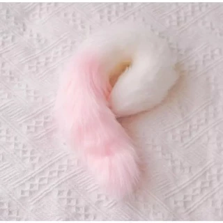 หางแมว 40cm ขนฟูนุ่ม แบบเข็มกลัด+โบว์ผูกเอว [พร้อมส่ง] มีหลายสี
