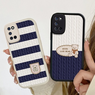 Redmi 9A 10A note 10 5G 9S 9 9Pro 7 Xiaomi Mi 11 Lite 10 9 8 POCO M3 M4 Pro 5G F3 Lambskin Stripe Good Luck Bear Fine Hole Soft Phone Case KQ 25