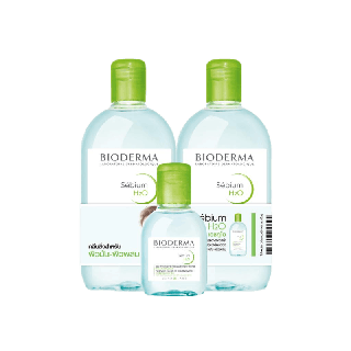 Bioderma Sebium H2O ไมเซล่าคลีนซิ่งวอเตอร์ คลีนซิ่งผิวแพ้ง่าย-เป็นสิวง่าย (500 มล. 2 ขวด + 100 มล.)