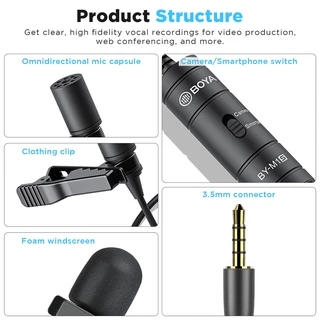 BOYA BY-M1 Series Lavalier Microphone ไมค์โครโฟนหนีปปกเสื้อ เสียงดี ราคาคุ้มค่า