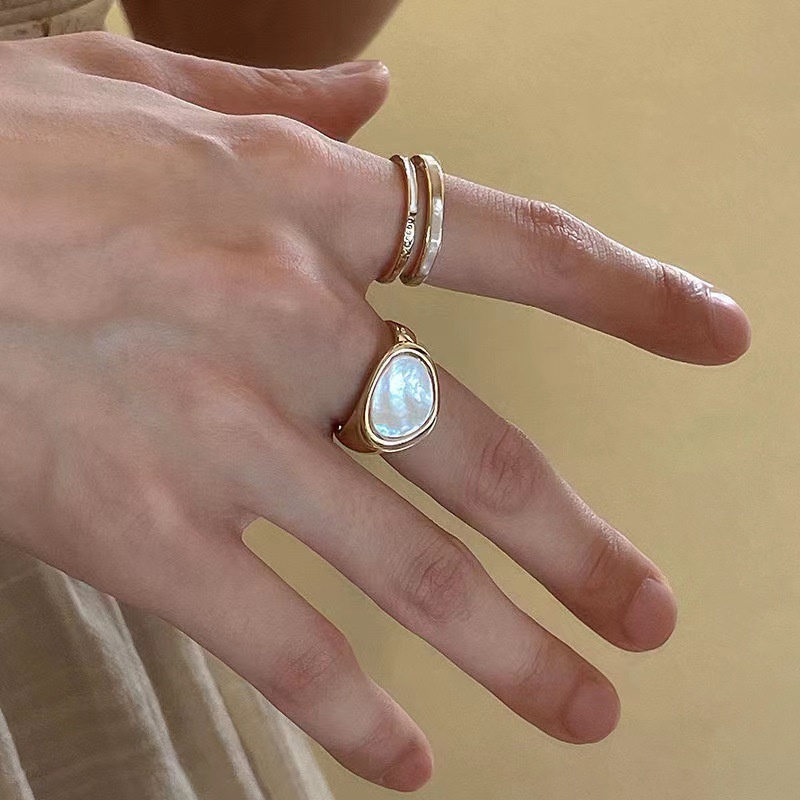 แหวนงบมรกตอินเทรนด์สําหรับผู้หญิงของขวัญเครื่องประดับแฟชั่นสไตล์เกาหลี - รูปที่ 3