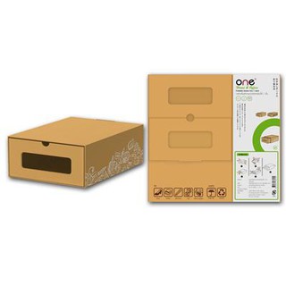 กล่องลิ้นชักอเนกประสงค์พับได้ใหญ่ 1 ชั้น ลายขาว ONE/Large Foldable Multipurpose Drawer Box 1 Tiers White Pattern ONE