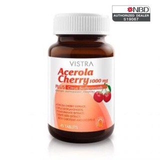 VISTRA ACEROLA CHERRY ช่วยลดการติดเชื้อโรคหวัด 1000 มก. MG 45 เม็ด EXP.28/11/22