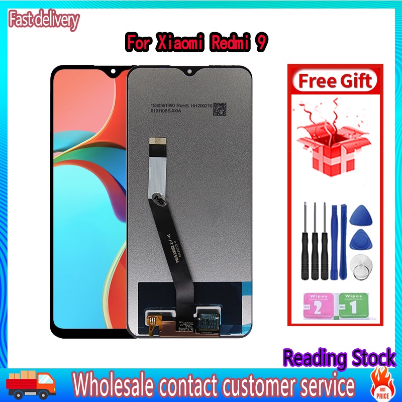 □¤❀100% TEST สําหรับ Redmi 9 LCD Glass Touch Screen Digitizer