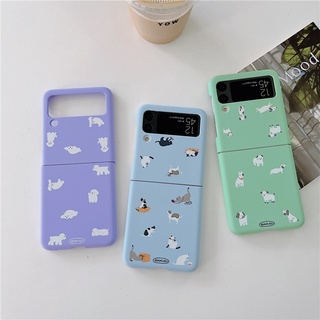 เคสโทรศัพท์ PC แข็ง กันกระแทก ลายสัตว์น่ารัก สําหรับ Galaxy Z Flip 4 5G Z Flip 3 Z Flip 5