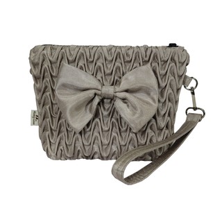 Women Smocking Wave Clutches bag with Bow Handmade Size 10"L x 7"H