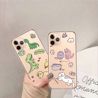 พร้อมส่งในไทย-เคสซิลิโคน สกรีนลายการ์ตูนไดโนเสาร์เล็กๆ TPU นิ่ม ใช้สำหรับIPทุกรุ่น #206 🐶🐱