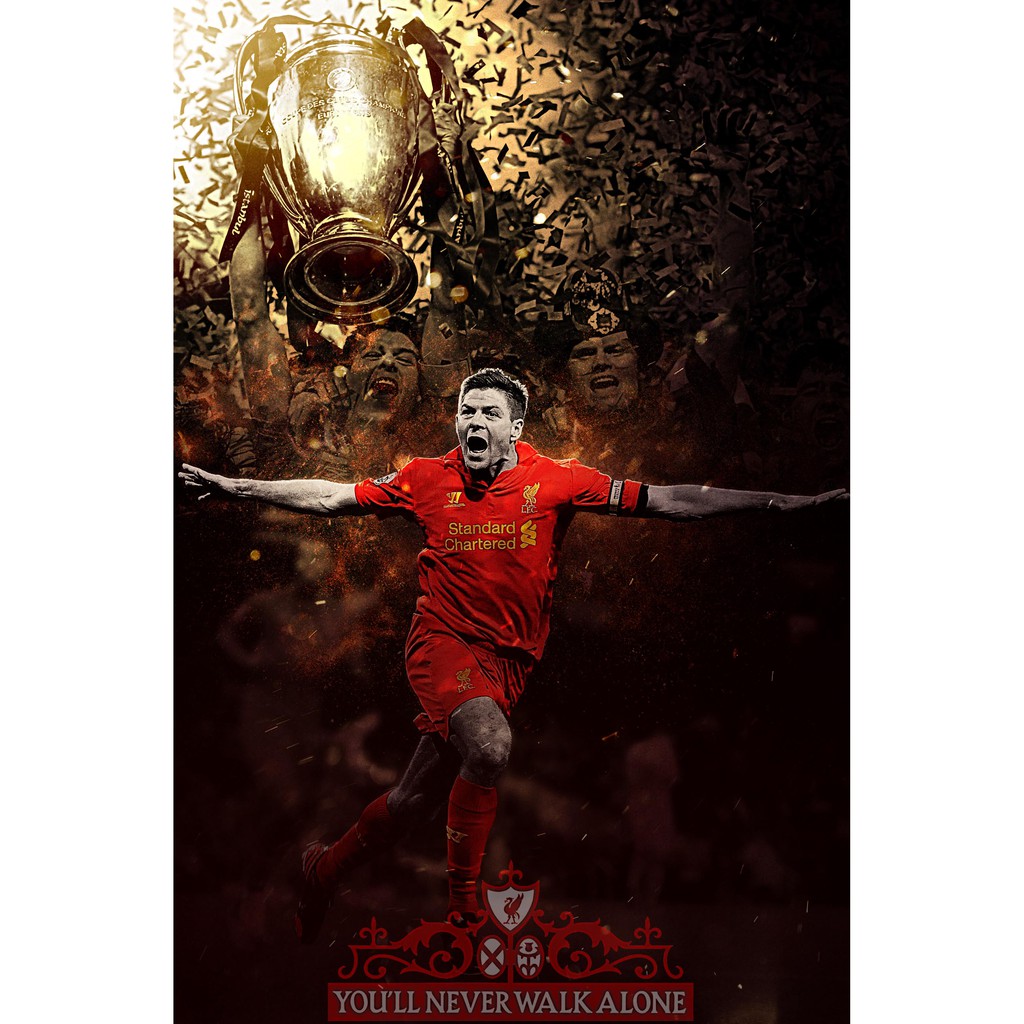 Steven Gerrard สตีเวน เจอร์ราร์ด Liverpool ลิเวอร์พูล The Kop YNWA โปสเตอร์ Poster รูปภาพ ฟุตบอล Football Legend