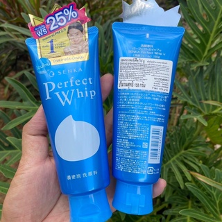 โฟมฟ้า 120 กรัม Senka Perfect Whip Foam Collagen วิป โฟมล้างหน้า เซนกะ เพอร์เฟ็ค วิป Perfect Whip ฟอง โฟม เนื้อละเอียด