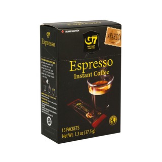 กาแฟ 3in1 เอสเพรสโซ่ 2.5กรัม 15ซอง/กล่อง จีเซเว่น Coffee 3in1 Espresso 2.5 g. 15 sachets / box G-Seven