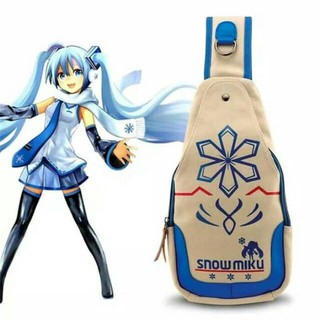 กระเป๋าสะพายไหล่ ลาย Snow Miku Vocaloid Htasune Miku