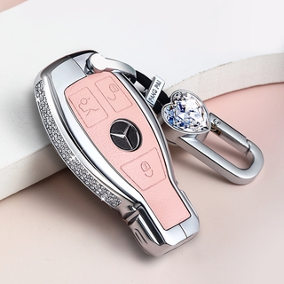 สาวเพชรสำหรับ Mercedes Benz กุญแจรถหนังของขวัญ Girl Diamond Key Case for Mercedes Benz S-class C200l A180 Gla200 Glc260 Glk300 CLA Car Key Leather Case Gift