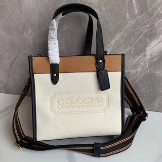 Coach  Field Tote 22 In Colour white With Coach Badge