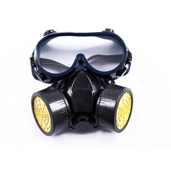 หน้ากากป้องกันสารเเคมี กรองฝุ่นละออง กรองเดี่ยวชนิดครึ่งหน้า พร้อมแว่นตา หน้ากากกันแก๊ส Gass mask