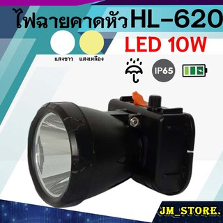 ไฟฉายคาดหัว LED หมุนหรี่แสง ลุยฝนได้ กันน้ำ ไฟฉาย ชาร์จได้ หม้อแบต ส่องกบ กรีดยาง Head Torch HLX ตรานก HL-620