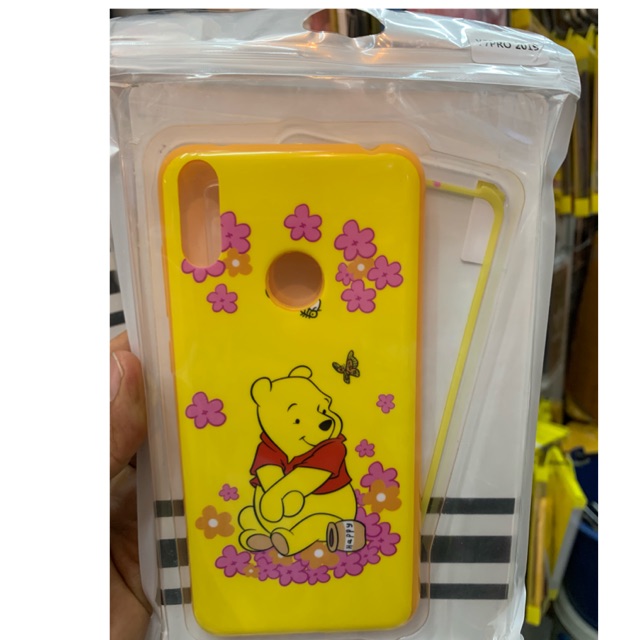 เคส Huawei Y7pro 2019 ประกบหน้าหลังลาย หมีพู พร้อมฟิล์มกระจกกันแตกเต็มจอ ลายเดียวกับเคส