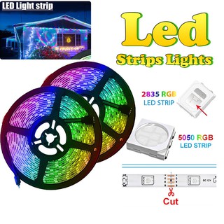 รุ่น2835/5050 ไฟเส้นLEDยาว15M ไฟตกแต่งห้อง LED Strip light ไฟริบบิ้น RGB กระพริบเปลี่ยนสีได้ ประดับห้อง ไฟติดห้อง