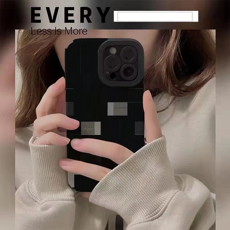 เคสโทรศัพท์มือถือแบบนิ่ม กันกระแทก ลายตาราง สีดํา สําหรับ iphone 14 promax 14 pro 14 Plus 11 12 13 6 7 8plus X max 15promax
