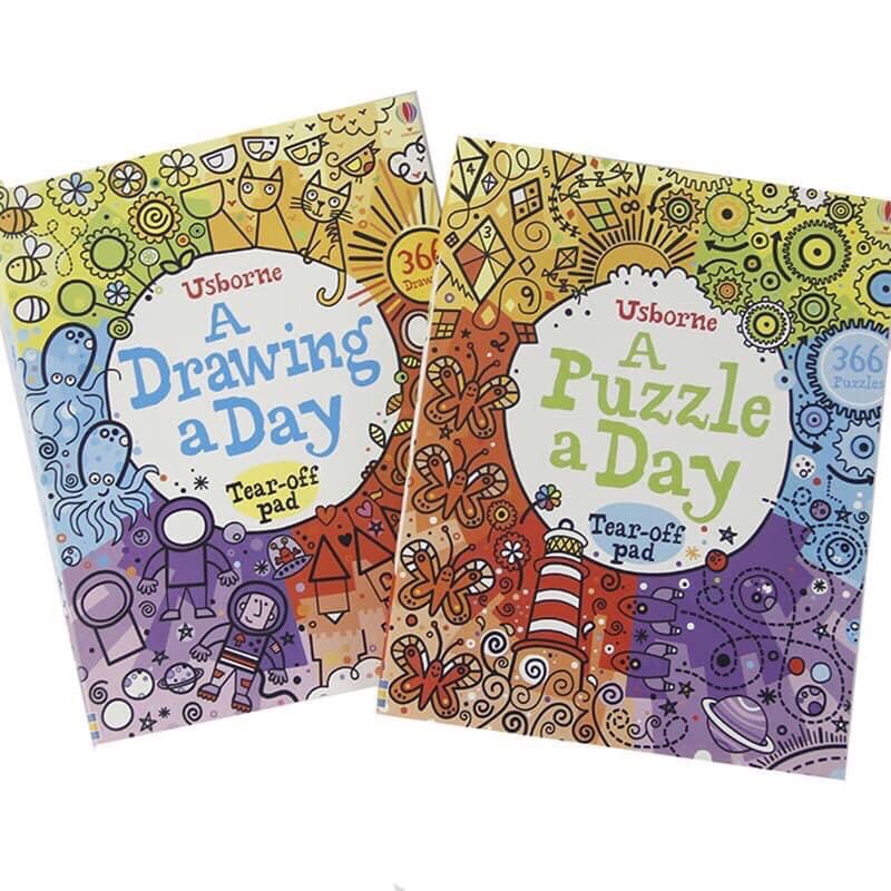 พร้อมส่งค่ะ!! หนังสือ A drawing a Day & A puzzle a day (ชุด 2 เล่ม)