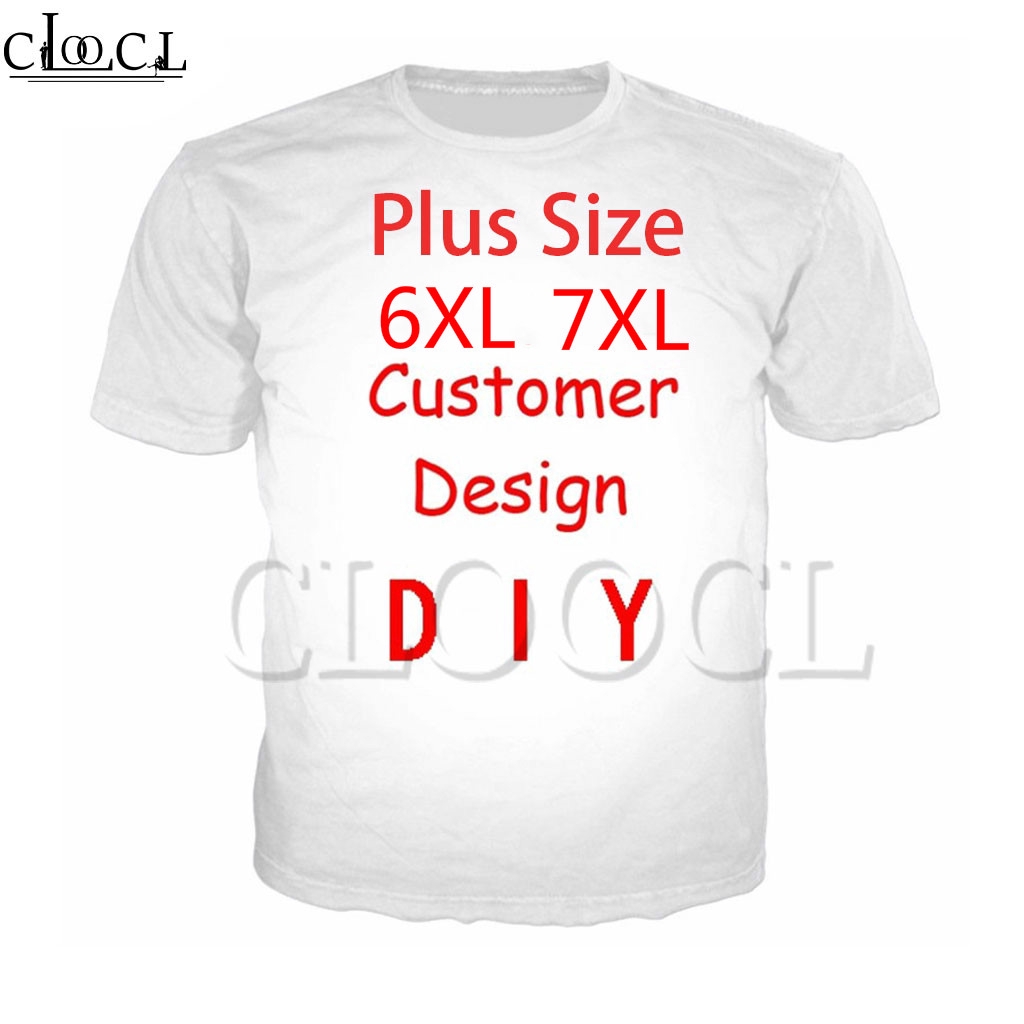 CLOOCL DIY Custom T เสื้อ 3D พิมพ์ส่วนบุคคลออกแบบ Casual เสื้อยืด Plus ขนาด 6XL 7XL