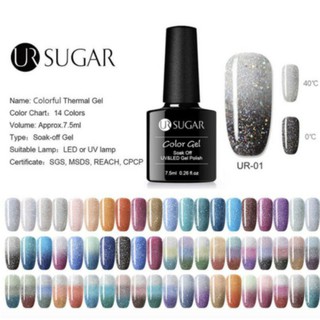 สีเจล สีเจลอุณหภูมิ สี UR SUGAR / LilyCute สีเปลี่ยนตามอุณหภูมิ Tempered gel nail polish 7-7.3 ml  สีทาเล็บ ทาเล็บ 💖