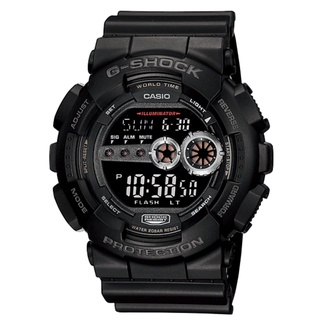 Casio G-Shock รุ่น GD-100-1B นาฬิกาข้อมือผู้ชาย สายเรซิ่น สีดำ  ของแท้100% ประกันศูนย์ CMG 1 ปี จากร้าน henghengwatch