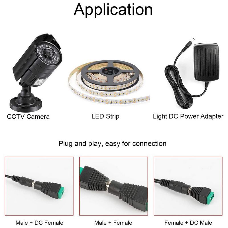 5pcs Coax CAT5 วิดีโอ Balun ปลั๊ก 12V DC BNC ชายหญิงอะแดปเตอร์สําหรับไฟ Led Strip กล้องวงจรปิด 2.1*5.5 มม.F4TH