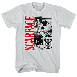 เสื้อยืด คอกลม ผ้าฝ้ายแท้ พิมพ์ลาย Scarface Tony Montana Movie Montage สําหรับผู้ชายสามารถปรับแต่งได้