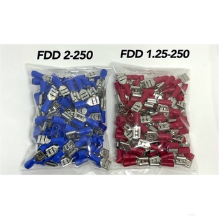 FDD2-250 หางปลาเสียบ ตัวเมียCrimp สำหรับ 1.5-2.5mm2 สายเชื่อมต่อสายไฟ (100 ชิ้น/แพ็ค) FDD2.5-250, FDD1.25-250