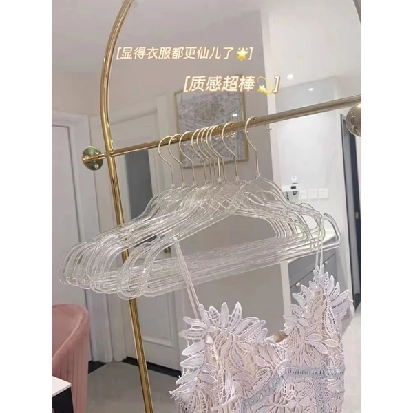 ไม้แขวนเสื้อพลาสติก พลาสติกแบบใส 40 cm (1แพ็ค/10ชิ้น)