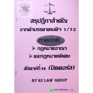 สรุปฎีกาสำคัญจากคำบรรยายเนติฯ 1/72 (ภาคปกติ) สัปดาห์ที่16