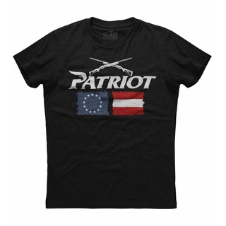 ขายดี เสื้อยืดลําลอง แขนสั้น พิมพ์ลายธง Patriot สีดํา สไตล์คลาสิก สําหรับผู้ชาย JNfejk21OIdohk81S-5XL