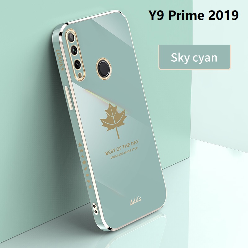 Electroplate Maple เคท Huawei Y7a Y8P Y9S Soft Case edge prints Huawei Y9 2019 Y9 Prime 2019 Phone Cover Y7 Pro 2019 เคสโทรศัพท์