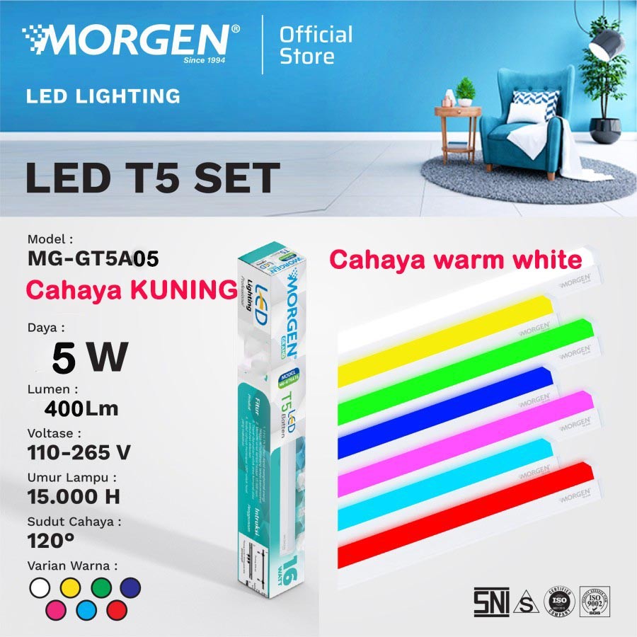 CAHAYA ไฟสีเหลือง 5w 30cm MORGEN TL LAMP T5 LED BATTEN รับประกัน 1 ปี